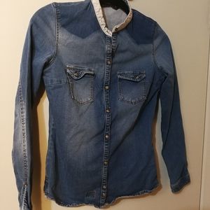 Zara Button Long Sleeves Jean Shirt